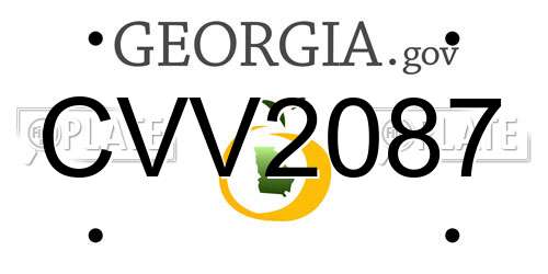 CVV2087 Georgia License Plate