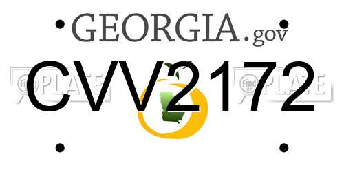 CVV2172 Georgia License Plate