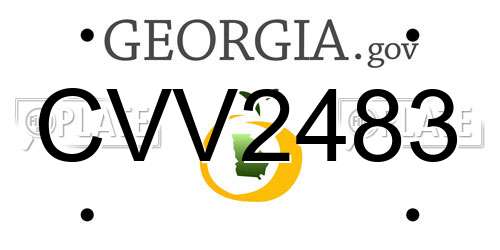 CVV2483 Georgia License Plate