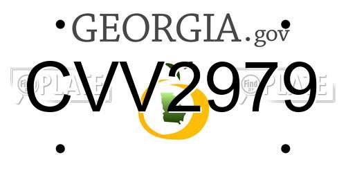 CVV2979 Georgia License Plate