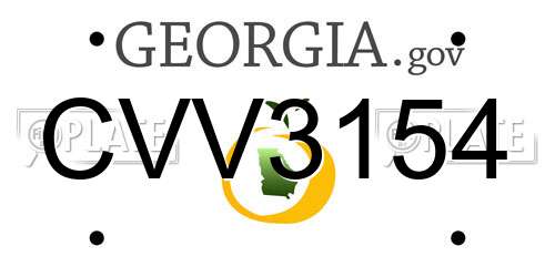 CVV3154 Georgia License Plate