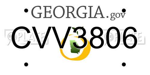 CVV3806 Georgia License Plate
