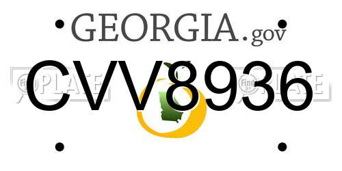 CVV8936 Georgia License Plate
