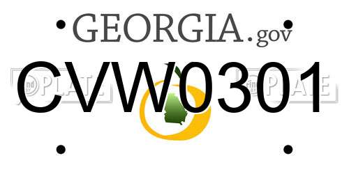 CVW0301 Georgia License Plate