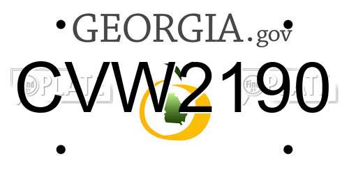 CVW2190 Georgia License Plate