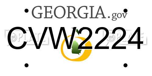 CVW2224 Georgia License Plate
