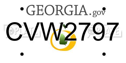CVW2797 Georgia License Plate