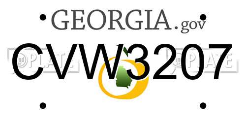CVW3207 Georgia License Plate