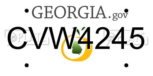 CVW4245 Georgia License Plate