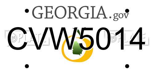 CVW5014 Georgia License Plate