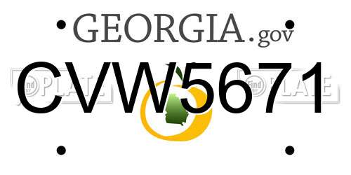 CVW5671 Georgia License Plate