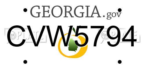 CVW5794 Georgia License Plate