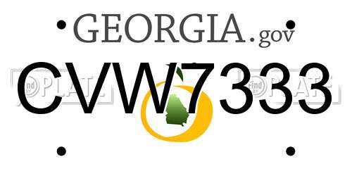 CVW7333 Georgia License Plate