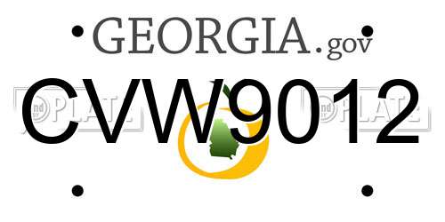 CVW9012 Georgia License Plate