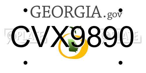 CVX9890 Georgia License Plate