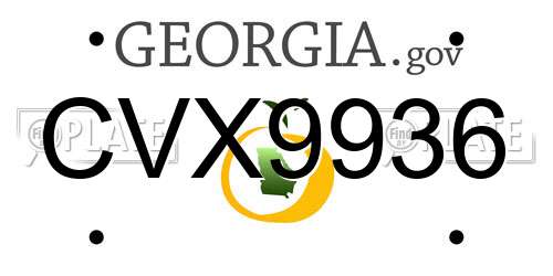 CVX9936 Georgia License Plate