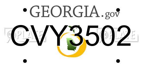 CVY3502 Georgia License Plate