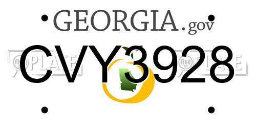 CVY3928 Georgia License Plate