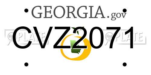 CVZ2071 Georgia License Plate