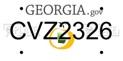 CVZ2326 Georgia License Plate