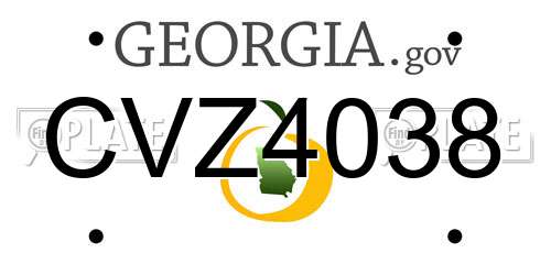 CVZ4038 Georgia License Plate