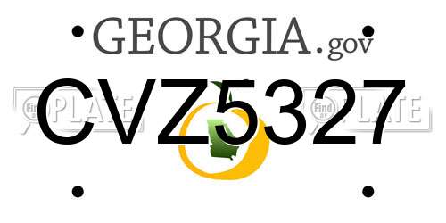 CVZ5327 Georgia License Plate