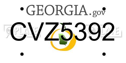 CVZ5392 Georgia License Plate