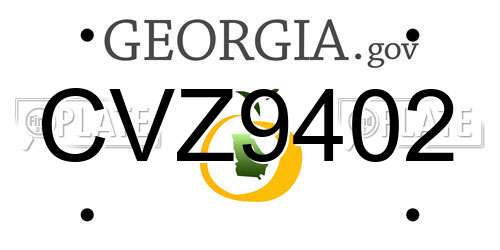 CVZ9402 Georgia License Plate
