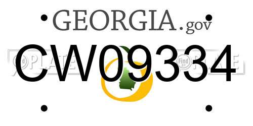 CW09334 Georgia License Plate