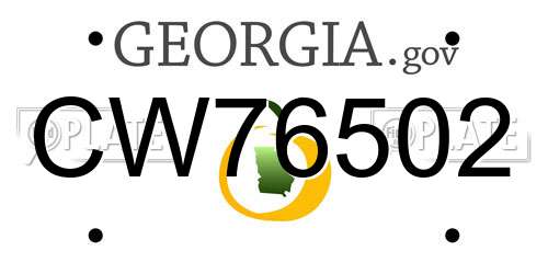 CW76502 Georgia License Plate