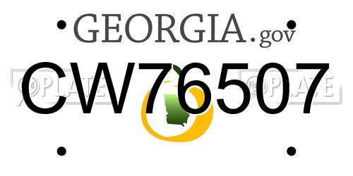 CW76507 Georgia License Plate