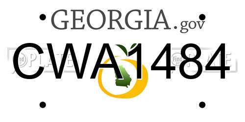 CWA1484 Georgia License Plate