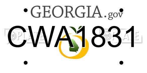 CWA1831 Georgia License Plate