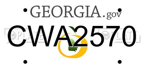 CWA2570 Georgia License Plate