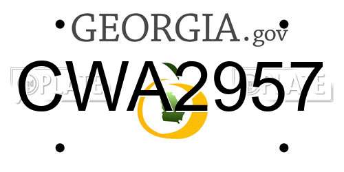 CWA2957 Georgia License Plate