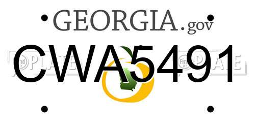 CWA5491 Georgia License Plate