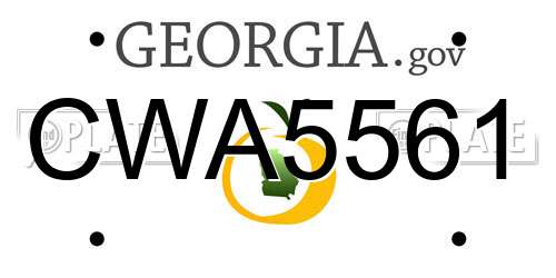 CWA5561 Georgia License Plate