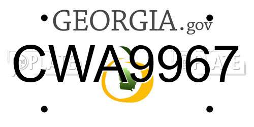 CWA9967 Georgia License Plate