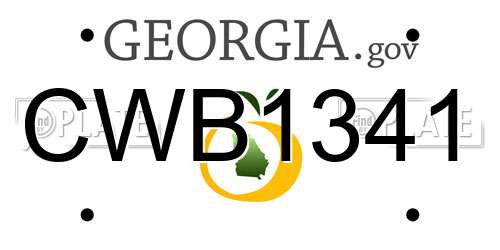 CWB1341 Georgia License Plate
