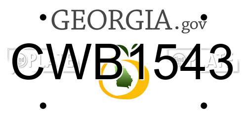 CWB1543 Georgia License Plate