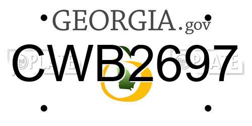 CWB2697 Georgia License Plate
