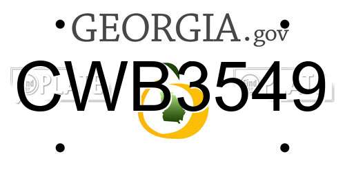 CWB3549 Georgia License Plate