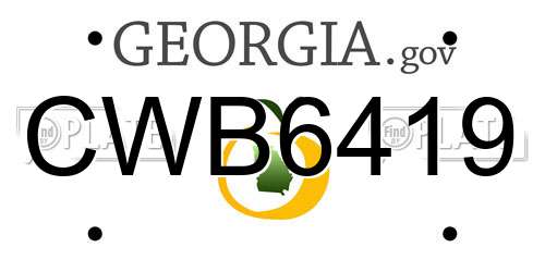 CWB6419 Georgia License Plate