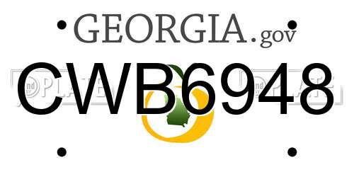 CWB6948 Georgia License Plate