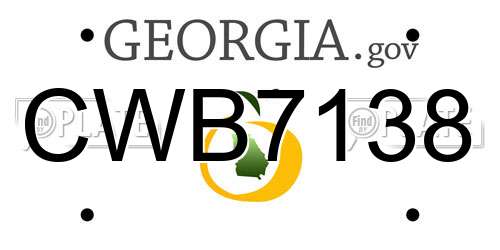 CWB7138 Georgia License Plate