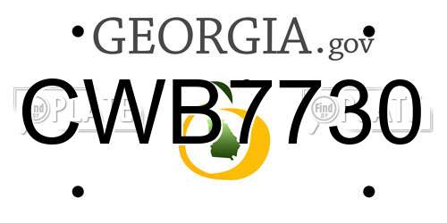CWB7730 Georgia License Plate