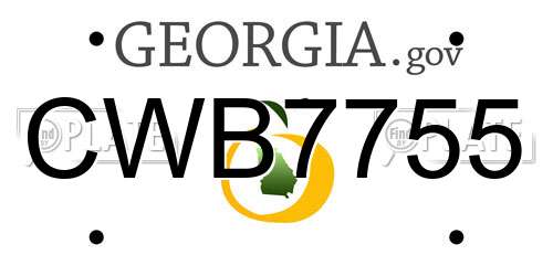 CWB7755 Georgia License Plate