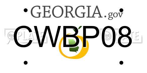 CWBP08 Georgia License Plate