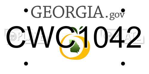 CWC1042 Georgia License Plate