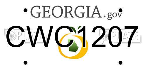 CWC1207 Georgia License Plate